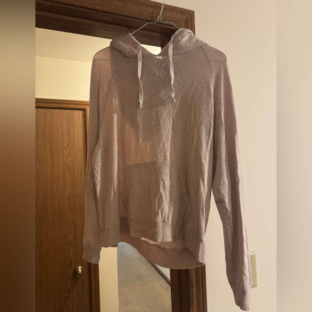 Pink Fluffy Hooded Sweatshirt